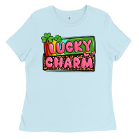 Baby Blue St. Patrick's lucky charm Ladies Tee - OliviaCreatesArt