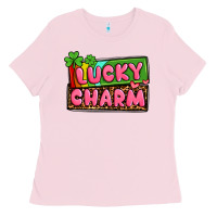 Bubblegum Pink St. Patrick's lucky charm Ladies Tee - OliviaCreatesArt