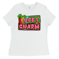 White St. Patrick's lucky charm Ladies Tee - OliviaCreatesArt
