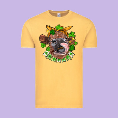 St. Patrick's Day Cow Vintage Tee Designed By Fadigitalartstudio