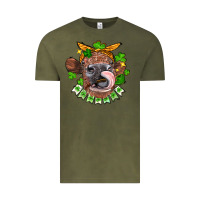 Vintage Olive St. Patrick's Day cow Vintage Tee - FaDigitalArtStudio
