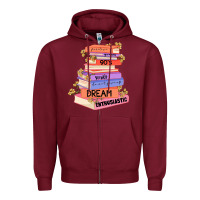 Burgundy booktroverts Zipper Hoodie - JahusDesignShop