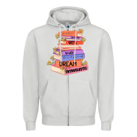 Dove Grey booktroverts Zipper Hoodie - JahusDesignShop