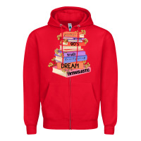 Red booktroverts Zipper Hoodie - JahusDesignShop