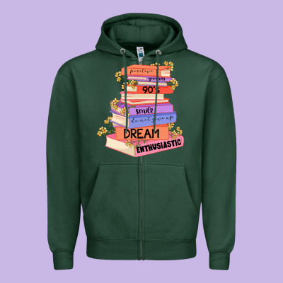 Booktroverts Zipper Hoodie Designed By Jahusdesignshop