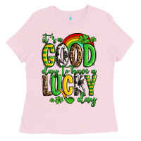Bubblegum Pink St. Patrick's It's a good day to have a lucky day Ladies Tee - OliviaCreatesArt
