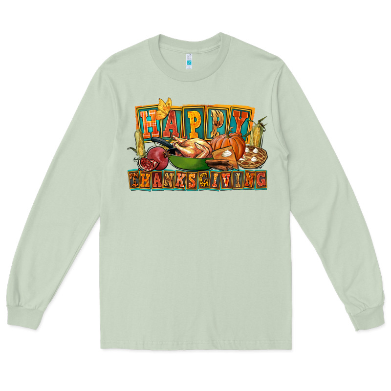 Happy Thanksgiving Long Sleeve Tee by FaDigitalArtStudio | Teevron