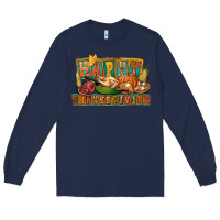 Navy happy thanksgiving Long Sleeve Tee - FaDigitalArtStudio