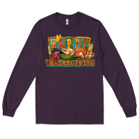 Plum happy thanksgiving Long Sleeve Tee - FaDigitalArtStudio
