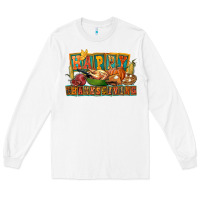 White happy thanksgiving Long Sleeve Tee - FaDigitalArtStudio