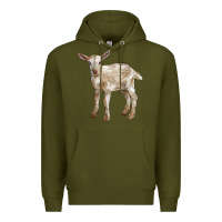 Army Green Baby Saanen Goat Premium Hoodie - LillyAllenDesigns