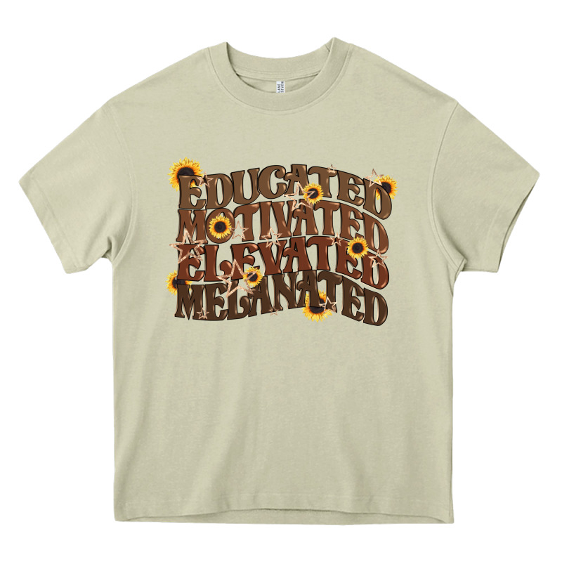 Educated Motivated Elevated Melanated Juneteenth Heavy Core Tee by CowGirlArtShop | Teevron