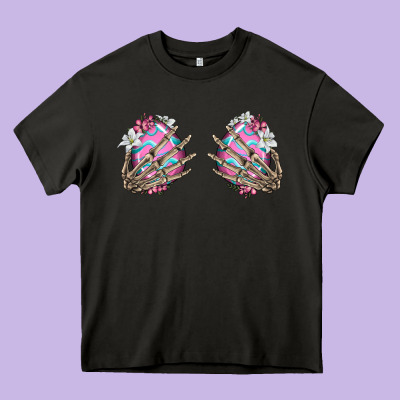 Easter Hands Skeleton Heavy Core Tee Designed By Jasminsmagicworld