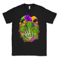 Black Mardi Gras with skeleton hand Classic Tee - HowdyJamesFarm