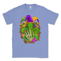 Colony Blue Mardi Gras with skeleton hand Classic Tee - HowdyJamesFarm