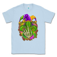 Dusty Blue Mardi Gras with skeleton hand Classic Tee - HowdyJamesFarm