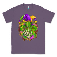 Lavender Mardi Gras with skeleton hand Classic Tee - HowdyJamesFarm
