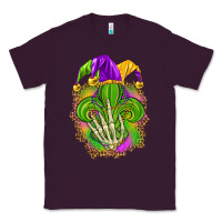 Plum Mardi Gras with skeleton hand Classic Tee - HowdyJamesFarm