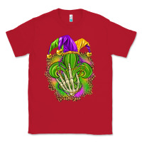 Red Mardi Gras with skeleton hand Classic Tee - HowdyJamesFarm