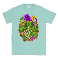 Seafoam Mardi Gras with skeleton hand Classic Tee - HowdyJamesFarm