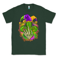 Sports Green Mardi Gras with skeleton hand Classic Tee - HowdyJamesFarm