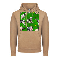 Vintage Coffee holstein cows seamless pattern Vintage Hoodie - BundleAndBundleShop