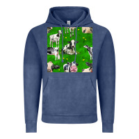 Vintage Denim holstein cows seamless pattern Vintage Hoodie - BundleAndBundleShop