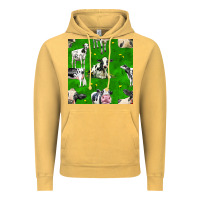 Vintage Mustard holstein cows seamless pattern Vintage Hoodie - BundleAndBundleShop