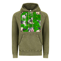 Vintage Olive holstein cows seamless pattern Vintage Hoodie - BundleAndBundleShop