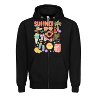 Black retro summer Zipper Hoodie - JahusDesignShop
