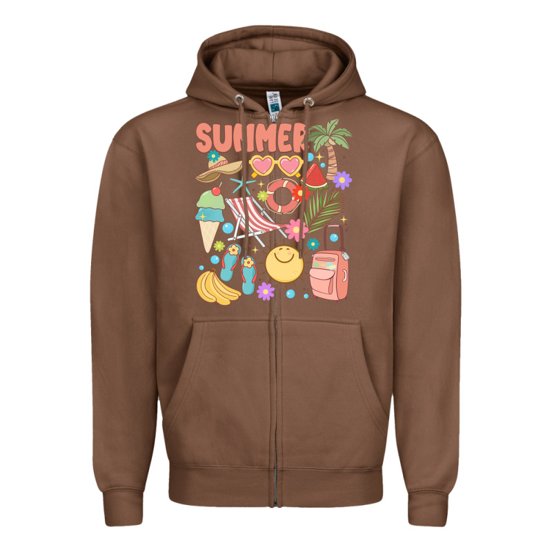 Retro Summer Zipper Hoodie by JahusDesignShop | Teevron