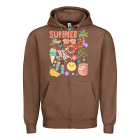 Chestnut retro summer Zipper Hoodie - JahusDesignShop