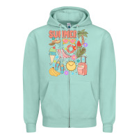 Seafoam retro summer Zipper Hoodie - JahusDesignShop