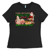 Black torn between lookin like a snack and eatin one Ladies Tee - FaDigitalArtStudio