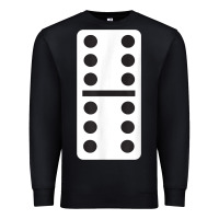 Black double six dominoes tshirt halloween costume 6 6 domino game t shirt Premium Sweatshirt - baoMotion