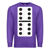 Purple double six dominoes tshirt halloween costume 6 6 domino game t shirt Premium Sweatshirt - baoMotion