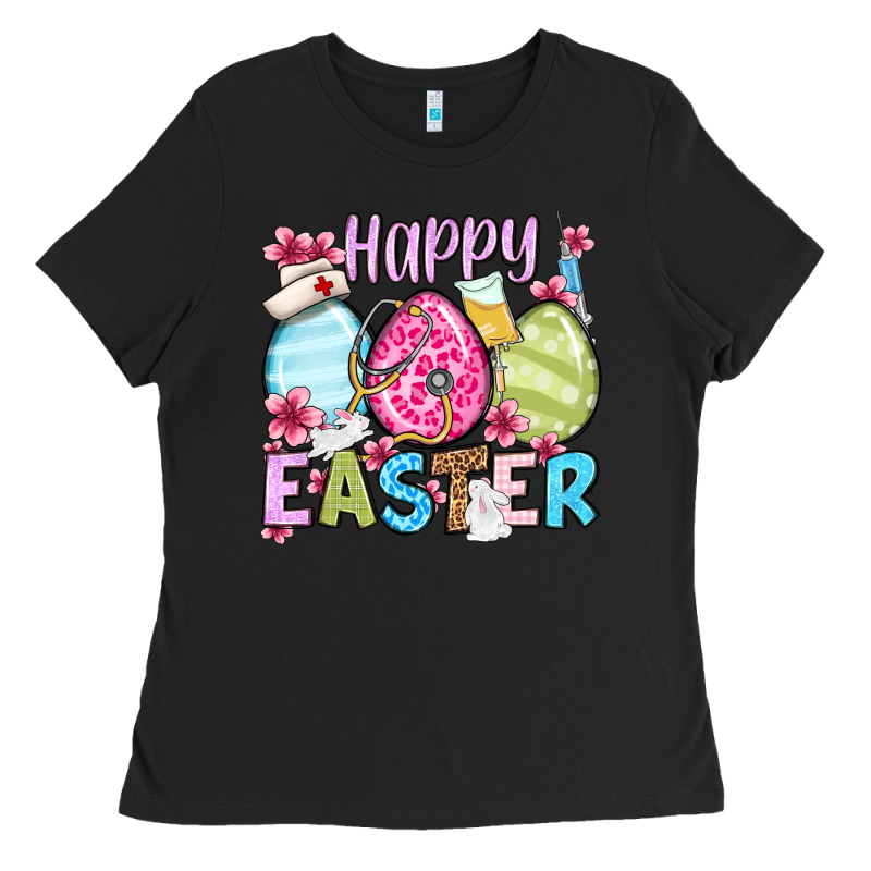 Happy Easter Eggs Ladies Tee by OliviaCreatesArt | Teevron