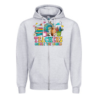 Heather Grey custom teacher Zipper Hoodie - JahusDesignShop