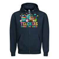 Navy custom teacher Zipper Hoodie - JahusDesignShop