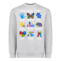 Heather Grey god says i am autism Heavyweight Sweatshirt - JahusDesignShop