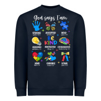 Navy god says i am autism Heavyweight Sweatshirt - JahusDesignShop
