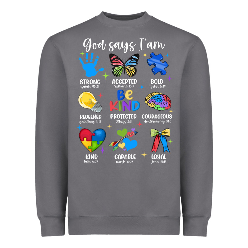 God Says I Am Autism Heavyweight Sweatshirt by JahusDesignShop | Teevron