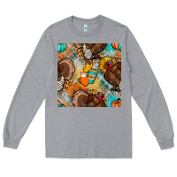 Heather Grey thanksgiving turkey seamless pattern Long Sleeve Tee - BundleAndBundleShop