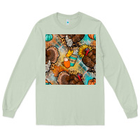 Matcha thanksgiving turkey seamless pattern Long Sleeve Tee - BundleAndBundleShop