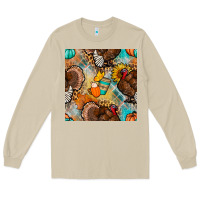 Mushroom thanksgiving turkey seamless pattern Long Sleeve Tee - BundleAndBundleShop