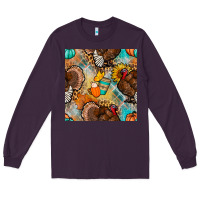 Plum thanksgiving turkey seamless pattern Long Sleeve Tee - BundleAndBundleShop