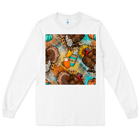 White thanksgiving turkey seamless pattern Long Sleeve Tee - BundleAndBundleShop