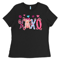 Black xoxo pig olivia Ladies Tee - OliviaCreatesArt