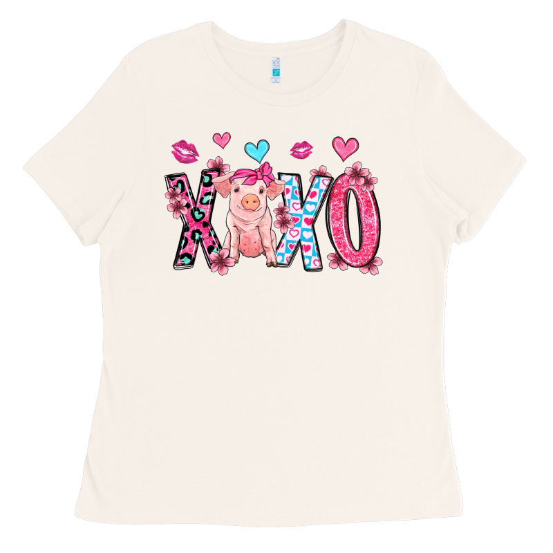 Xoxo Pig Olivia Ladies Tee by OliviaCreatesArt | Teevron
