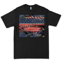 Black American flag stitches Premium Tee - CowGirlArtShop
